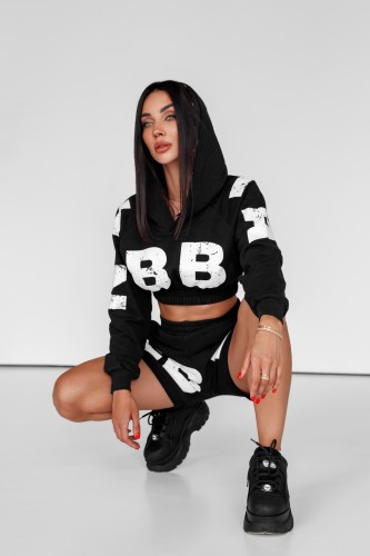 Худи Nebbia Training cropped hoodie Black 619