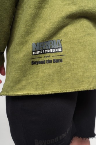 Худи Nebbia Washed-off Oversized Pullover Hoodie NO BS Green 371
