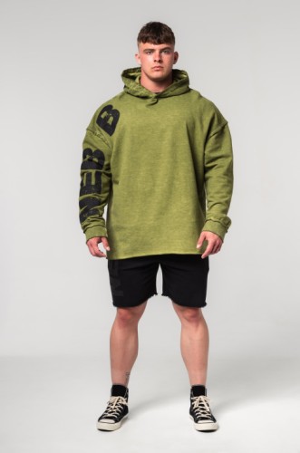 Худи Nebbia Washed-off Oversized Pullover Hoodie NO BS Green 371