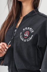 Бомбер Nebbia Washed Bomber Jacket with Contrast Lining LEGEND Black 784