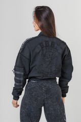 Бомбер Nebbia Washed Bomber Jacket with Contrast Lining LEGEND Black 784