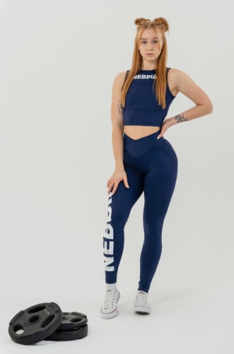 Топ Nebbia Cropped tank top GYM THERAPY Dark Blue 618