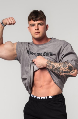 Футболка Nebbia Washed-off Heavyweight Cotton Oversized T-shirt GRIND Light Grey 370