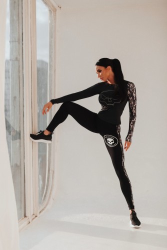 Спортивна кофта Fitzona Black Blouse With One Camuflace Sleeve