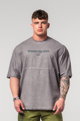 Футболка Nebbia Washed-off Oversized Heavyweight Cotton T-shirt NO SHORTCUTS Light Grey 369