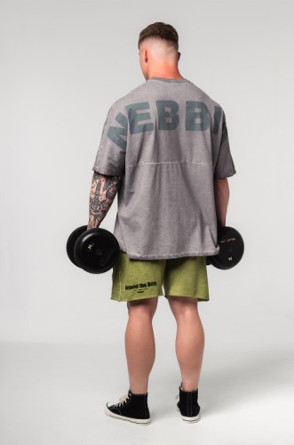 Футболка Nebbia Washed-off Oversized Heavyweight Cotton T-shirt NO SHORTCUTS Light Grey 369