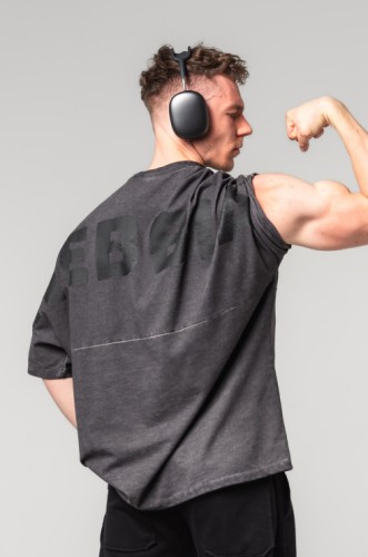 Футболка Nebbia Washed-off Oversized Heavyweight Cotton T-shirt NO SHORTCUTS Black 369