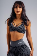 Топ Nebbia Medium Support Leopard Sports Bra PRIMAL Black Leopard 854