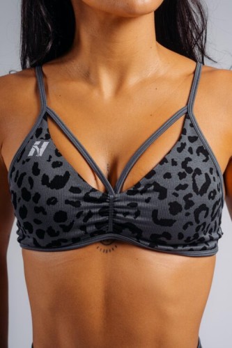 Топ Nebbia Medium Support Leopard Sports Bra PRIMAL Black Leopard 854
