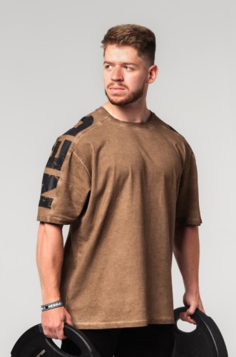 Футболка Nebbia Washed-off Oversized T-shirt LIFTING CLUB Light Brown 368