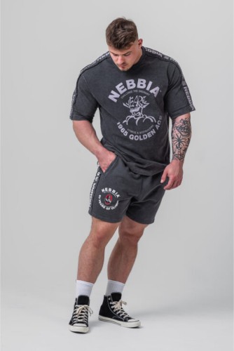 Шорты Nebbia Washed Sweat Shorts LEGEND Black 786