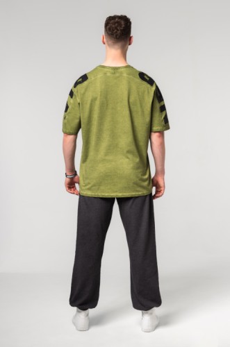 Футболка Nebbia Washed-off Oversized T-shirt LIFTING CLUB Green 368