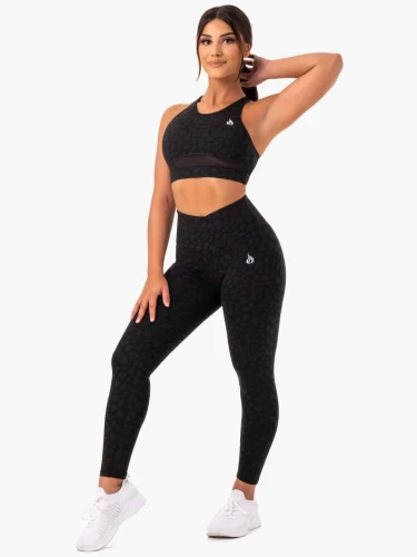 Топ Ryderwear Amazon Mesh Sports Bra - Black Leopard