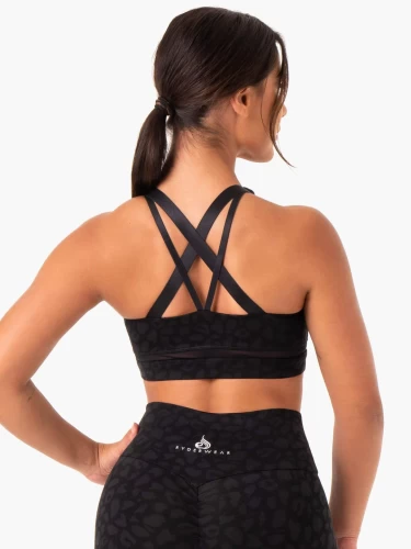 Топ Ryderwear Amazon Mesh Sports Bra - Black Leopard