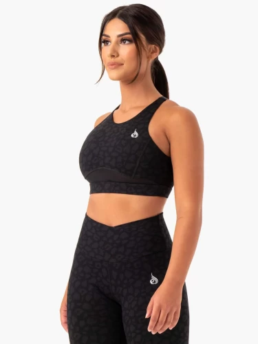 Топ Ryderwear Amazon Mesh Sports Bra - Black Leopard