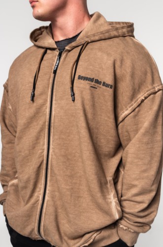Кофта Nebbia Washed-off Zip Up Hoodie GYM BRO Light Brown 362
