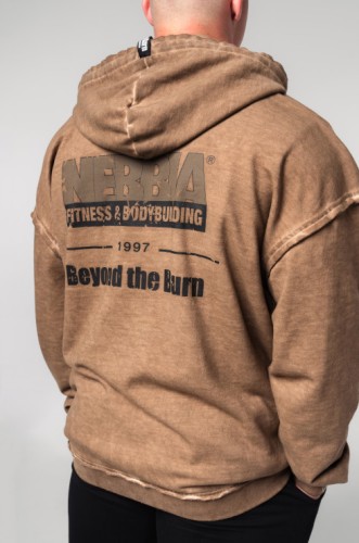 Кофта Nebbia Washed-off Zip Up Hoodie GYM BRO Light Brown 362