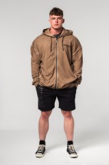 Кофта Nebbia Washed-off Zip Up Hoodie GYM BRO Light Brown 362