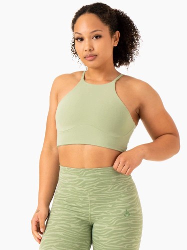 Топ Transform Reversible Sports Crop - Jade Green Zebra
