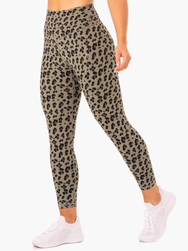 Леггинсы Ryderwear Hybrid Full Length Leggings - Khaki Leopard