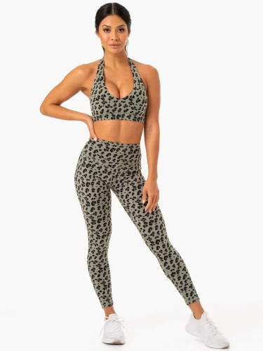 Леггинсы Ryderwear Hybrid Full Length Leggings - Khaki Leopard