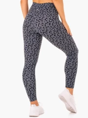 Леггинсы Ryderwear Hybrid Full Length Leggings - Steel Blue Leopard
