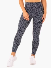 Легінси Ryderwear Hybrid Full Length Leggings - Steel Blue Leopard