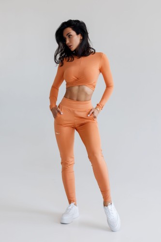 Штаны Shiny Slim Fit Leggings Pants SLEEK Orange 482