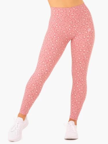 Леггинсы Ryderwear Hybrid Full Length Leggings - Pink Leopard