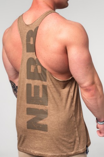 Майка Nebbia Washed-off Oversized Stringer MAX OUT Light Brown 359