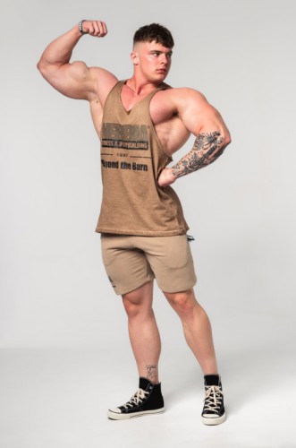 Майка Nebbia Washed-off Oversized Stringer MAX OUT Light Brown 359