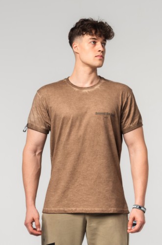Футболка Nebbia Washed-off Cotton T-shirt MAX OUT Light Brown 357