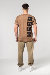 Футболка Nebbia Washed-off Cotton T-shirt MAX OUT Light Brown 357