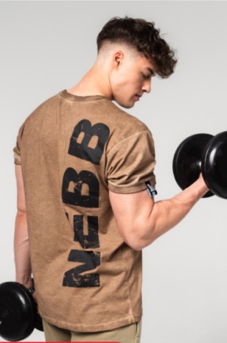 Футболка Nebbia Washed-off Cotton T-shirt MAX OUT Light Brown 357
