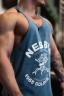 Майка Nebbia Washed Muscle Back Stringer GOLDEN AGE Blue 791