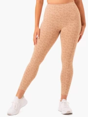 Леггинсы Ryderwear Ultra High Waisted Full Length Leggings - Tan Leopard