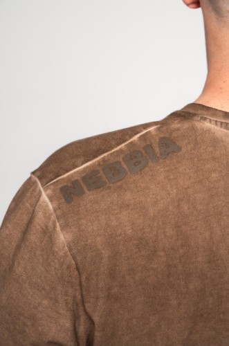 Футболка Nebbia Washed-off Oversized T-shirt HERITAGE Light Brown 355