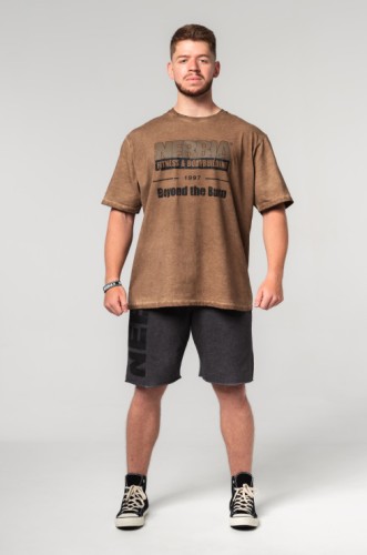 Футболка Nebbia Washed-off Oversized T-shirt HERITAGE Light Brown 355