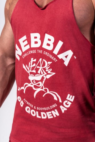 Майка Nebbia Washed Muscle Back Stringer GOLDEN AGE Red 791