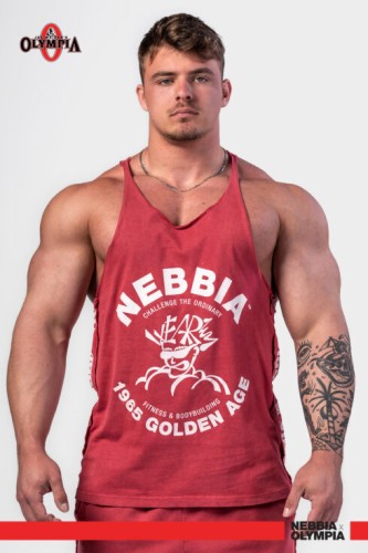 Майка Nebbia Washed Muscle Back Stringer GOLDEN AGE Red 791