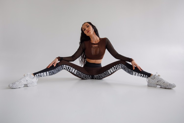 Топ Fitzona BROWN TOP WITH TULE LONG SLEEVES