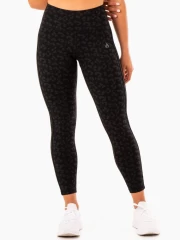 Леггинсы Ryderwear Evolution High Waisted Scrunch Leggings - Black Leopard