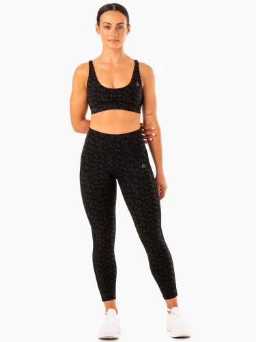 Леггинсы Ryderwear Evolution High Waisted Scrunch Leggings - Black Leopard