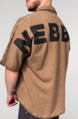 Рубашка Nebbia Washed-off Oversized Shirt 90s THROWBACK Light Brown 347