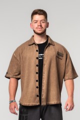 Рубашка Nebbia Washed-off Oversized Shirt 90s THROWBACK Light Brown 347