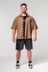 Рубашка Nebbia Washed-off Oversized Shirt 90s THROWBACK Light Brown 347