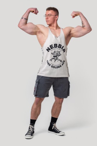 Майка Nebbia Washed Muscle Back Stringer GOLDEN AGE Light Grey 791