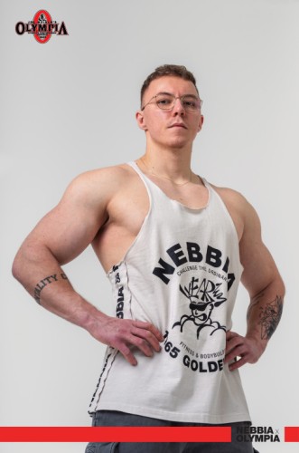 Майка Nebbia Washed Muscle Back Stringer GOLDEN AGE Light Grey 791