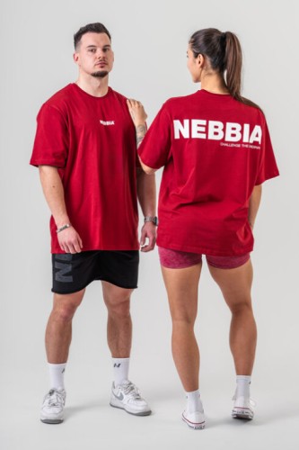 Футболка Nebbia Oversized T-shirt GYM ESSENTIALS Dark Red 381