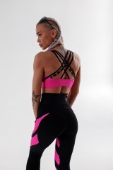 Леггинсы FZ Black V-Belt Leggings with Pink Shiny Inserts